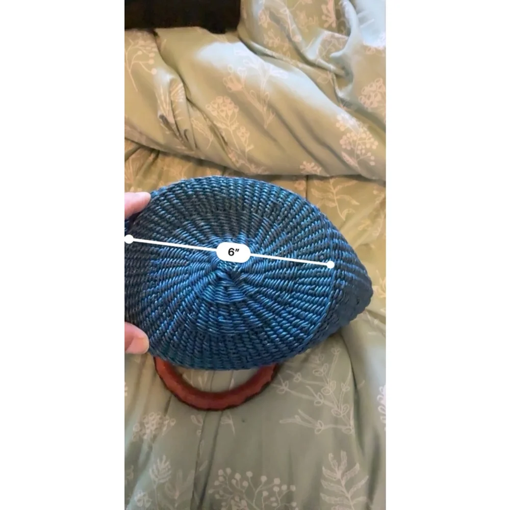 Blue Wicker Purse
